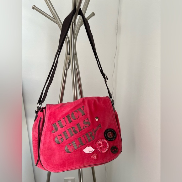 Y2K Juicy Couture Rare Vintage Pink Large Crossbody - Picture 2 of 16